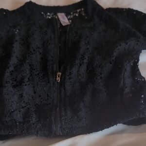Lularie Monroe Black Lace Cropped Jacket For Child